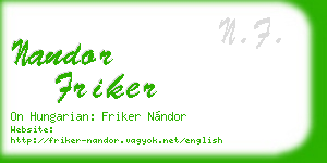 nandor friker business card