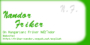 nandor friker business card